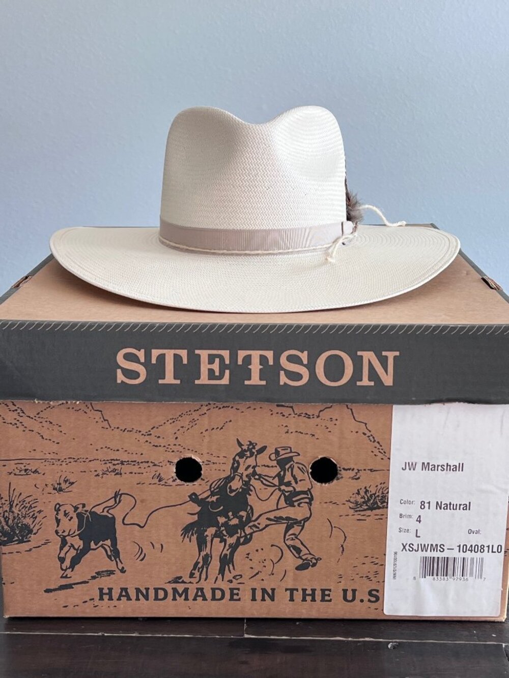 Stetson JW Marshall Shantung Straw Western Hat
